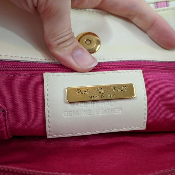 Paola by PDL leather purse bag shoulder pink luxur - Picture 7 of 7